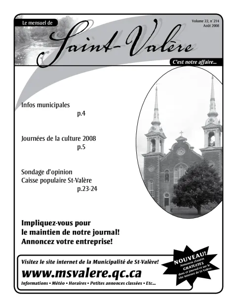 Le Mensuel de Saint-Valère Août 2008