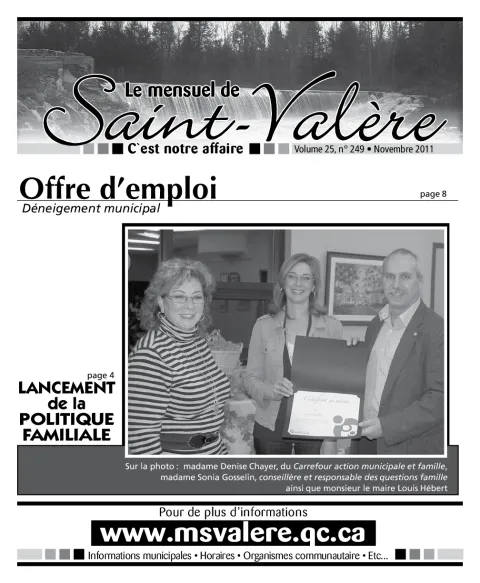 Le Mensuel de Saint-Valère Novembre 2011