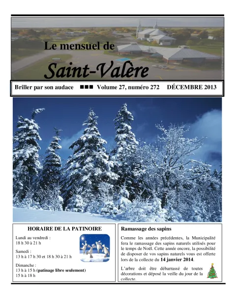 Le Mensuel de Saint-Valère Décembre 2013