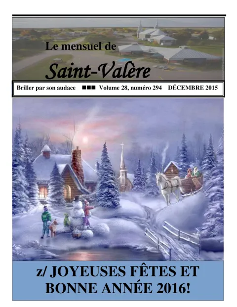 Le Mensuel de Saint-Valère Décembre 2015