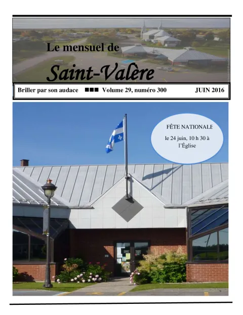 Le Mensuel de Saint-Valère Juin 2016