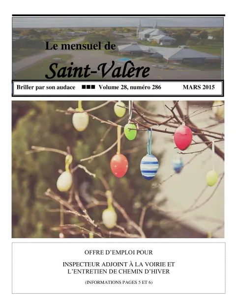 Le Mensuel de Saint-Valère Mars 2015