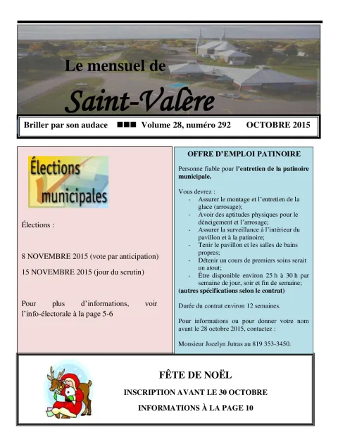 Le Mensuel de Saint-Valère Octobre 2015