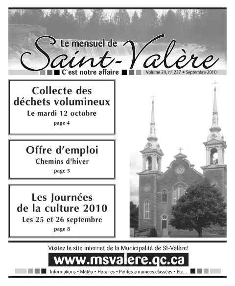 Le Mensuel de Saint-Valère Septembre 2010