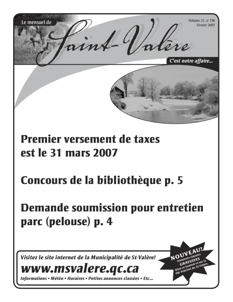 Le Mensuel de Saint-Valère Février 2007
