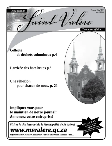 Le Mensuel de Saint-Valère Mars 2008